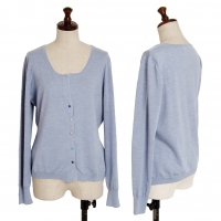  blue e. Les Copains Silk Blend Multi-button Knit Cardigan Blue 44