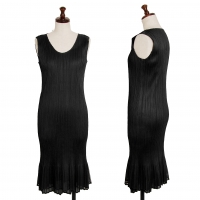  PLEATS PLEASE Mesh Layered Sleeveless Dress Black 2