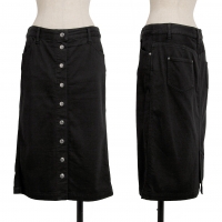  YOSHIE INABA L'EQUIPE Garment dyed Front Snap Button Skirt Black 28