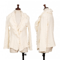  Unbranded Floral Lace Switching Cauliflower Jacket White F