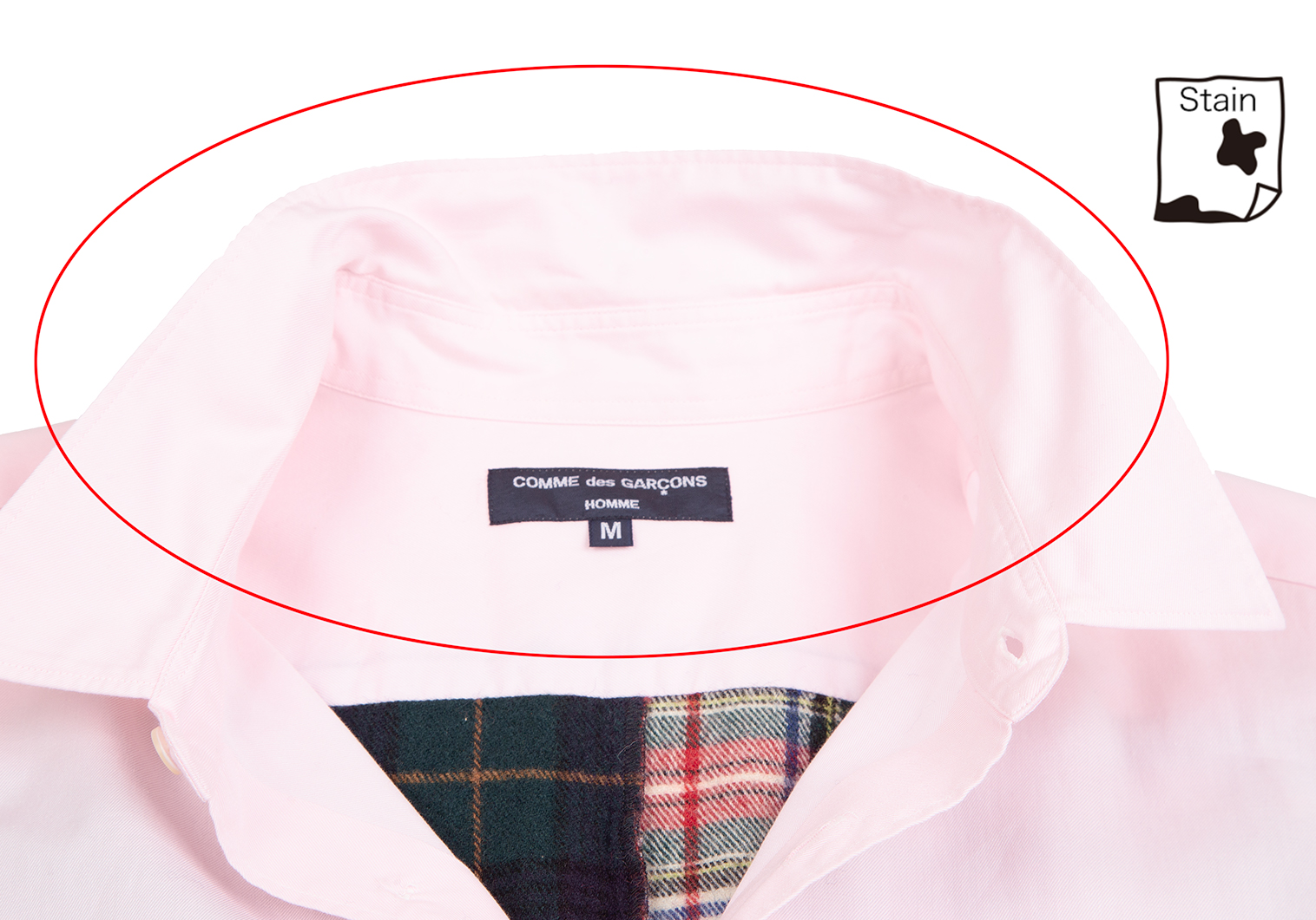 コムデギャルソン 半袖 柄 シャツ ピンク S