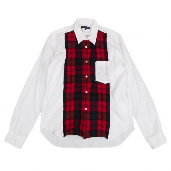 COMME des GARCONS HOMME Fulling Wool Switching Shirt White M | PLAYFUL