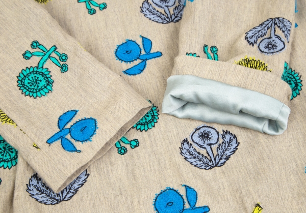 mina perhonen quartet Flower Embroidery Dress Grey 38 | PLAYFUL