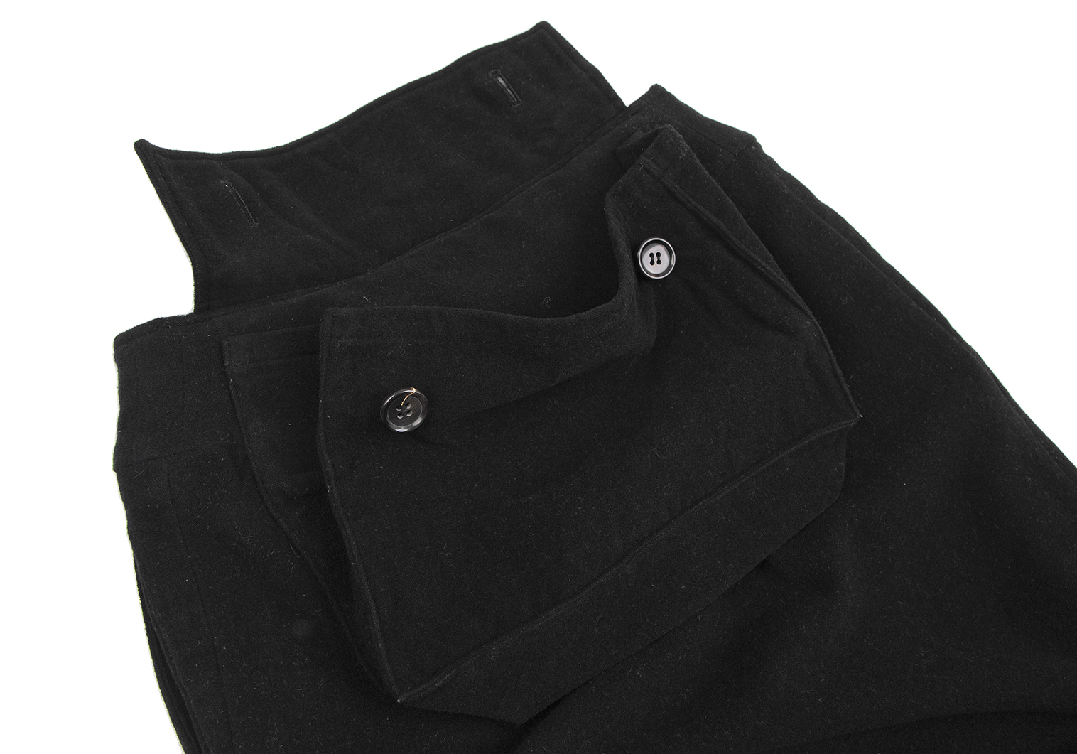 ワイズY's ウールバックポケットデザインスカート 黒M位