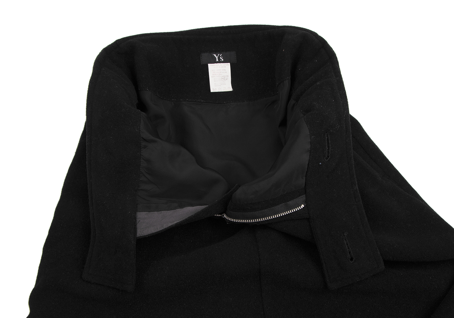 ワイズY's ウールバックポケットデザインスカート 黒M位
