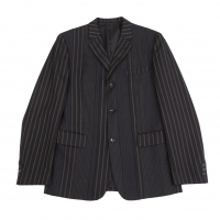  COMME des GARCONS HOMME Striped Switching Jacket Black M