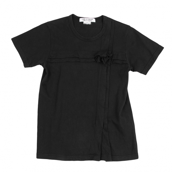 コムコム コムデギャルソンCOMME des GARCONS つまみコサージュ半袖Tシャツ 黒S