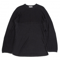  ISSEY MIYAKE MEN Rib Switching Linen Knit Sweater (Jumper) Black L