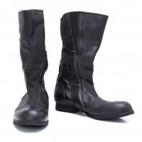  COMME des GARCONS Leather Motorcycle Boots Black US About 7.5