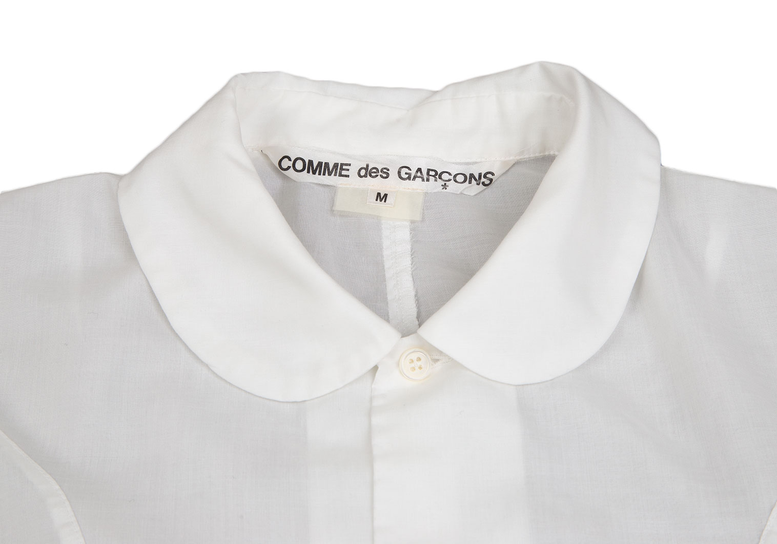 コムデギャルソンCOMME des GARCONS ポリ丸襟ドルマンスリーブブラウス 白M