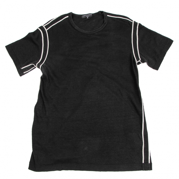 コムデギャルソン オムCOMME des GARCONS HOMME アウトシームパイピングTシャツ 黒白M