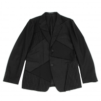  BLACK Scandal Yohji Yamamoto Different Materials Jacket Black 3
