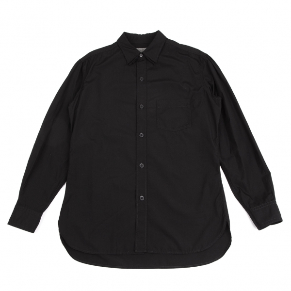 ヨウジヤマモト プールオムYohji Yamamoto POUR HOMME 3重襟環縫い長袖コットンシャツ 黒3