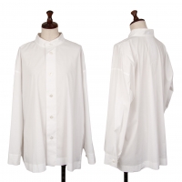  ISSEY MIYAKE Cotton Stretched Stand Collar Shirt White 2