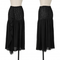  ISSEY MIYAKE FETE Shirring Switch See-through Skirt Black 2