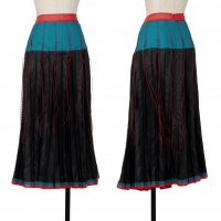  ISSEY MIYAKE FETE Lace Up Design Pleated Skirt Black,Blue 3
