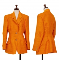 ISSEY MIYAKE Stripe Jacquard Jacket Orange M