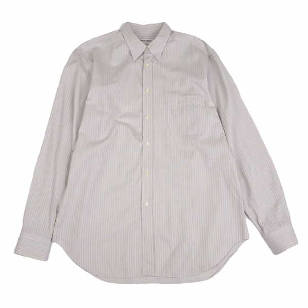 GIORGIO ARMANI Cotton Striped Long Sleeve Shirt Grey 41 | PLAYFUL