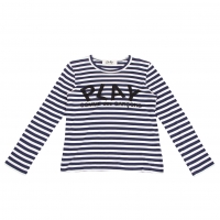  PLAY COMME des GARCONS Logo Printed Stripe T Shirt White,Navy S