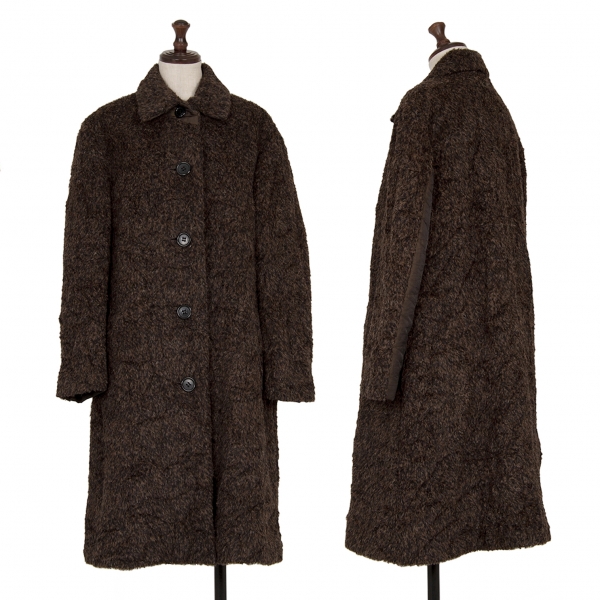 ISSEY MIYAKE Sleeve Switching Coat Brown,Black 2 | PLAYFUL