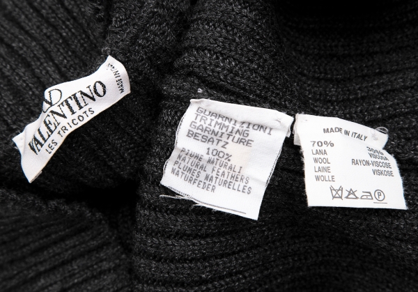 VALENTINO LES TRICOTS Sleeve Fur Decoration Knit Sweater (Jumper