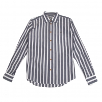  Vivienne Westwood MAN Orb Embroidery Bold Striped Shirt White,Grey 44