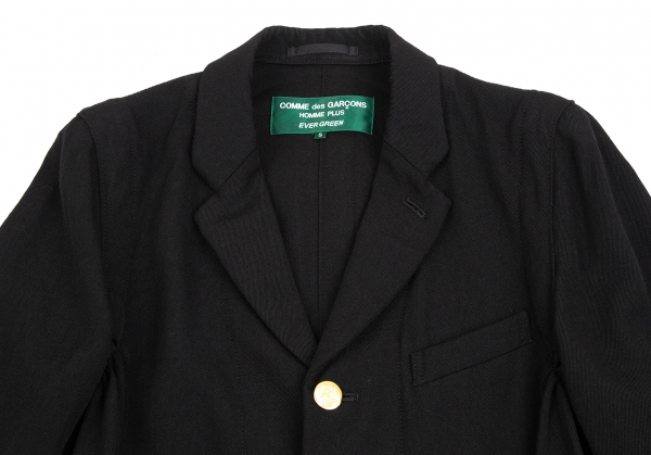 COMME des GARCONS HOMME PLUS EVER GREEN Wool Gather Jacket Black S