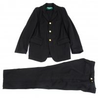  COMME des GARCONS HOMME PLUS EVER GREEN Wool Jacket & Pants Black S