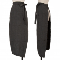  COMME des GARCONS Hem Asymmetric Wrap Over Skirt Grey S-M