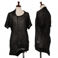  Y's Asymmetry Jacquard Knit T Shirt Black 2