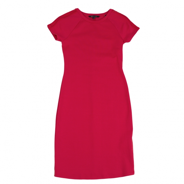 ARMANI EXCHANGE Mesh Switching Tunic Dress (Jumper) Red XS | PLAYFUL