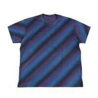  ISSEY MIYAKE MEN Gradation Bias Stripe Printed T Shirt Blue 4