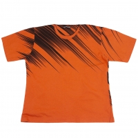  ISSEY MIYAKE MEN Jagged Line Printed T Shirt Orange M-L