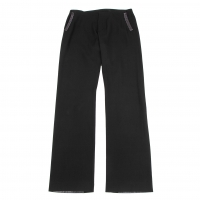  Jean-Paul GAULTIER FEMME Leather Switching Wool Rayon Pants (Trousers) Black 40