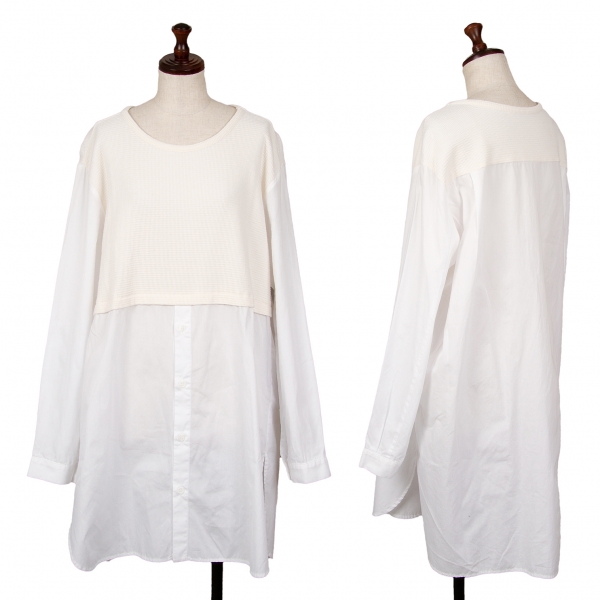 Y's Thermal Switching Design Long Shirt White 2 | PLAYFUL