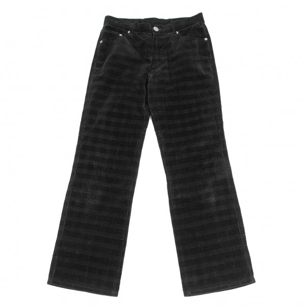 ジーンズポールゴルチエJean's Paul GAULTIER チェック織りコーデュロイパンツ 黒40