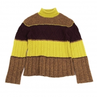  Jean Paul GAULTIER CLASSIQUE Switching Knit Sweater (Polo Neck Jumper) Yellow 48