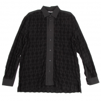  ISSEY MIYAKE MEN Diamond Waffle Jacquard Shirt Black 3