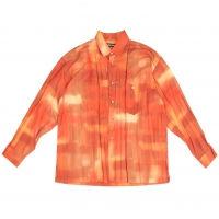  ISSEY MIYAKE MEN Dyed Pleats Design Shirt Orange 4