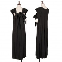  Y's Rayon Ribbon Neck Sleeveless Dress Black 3