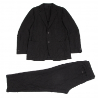  ISSEY MIYAKE MEN Wool Hemp Wrinkle Jacket & Pants Black 4