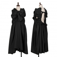  tao Poly Wool Gather Design Sleeveless Dress Black S