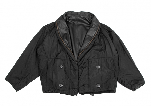 ISSEY MIYAKE Removable Liner Reversible Lamb Leather Jacket Black