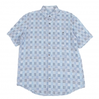  Papas Checker Short Sleeve Shirt Blue 48M