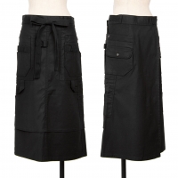  JUNYA WATANABE MAN PINK COMME des GARCONS Multi Pocket Wrap Skirt Black M