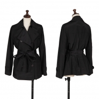  yoshie inaba Nylon Cotton Belted Coat Black 9