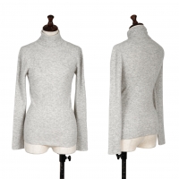  yoshie inaba Cashmere Rib Knit Sweater (Polo Neck Jumper) Grey 9