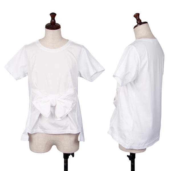 コムコム コムデギャルソンCOMME des GARCONS フロント切替リボンデザインTシャツ 白XS