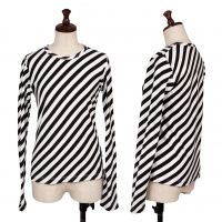  COMME des GARCONS Bias Stripe T Shirt Black,White XS