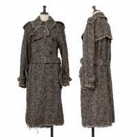  JUNYA WATANABE Fulling Tweed Wool Trench Coat Brown,Black S